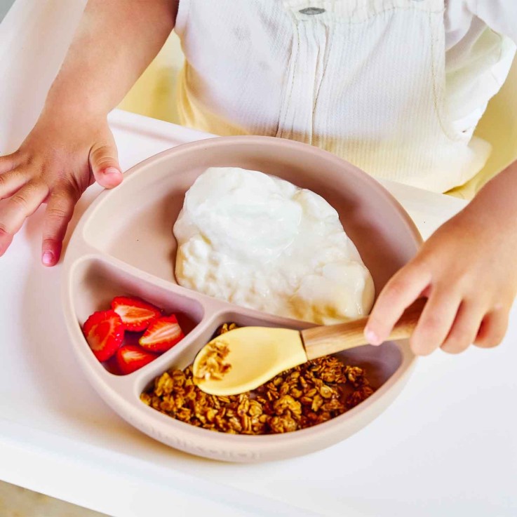 Assiette bébé à ventouse en silicone