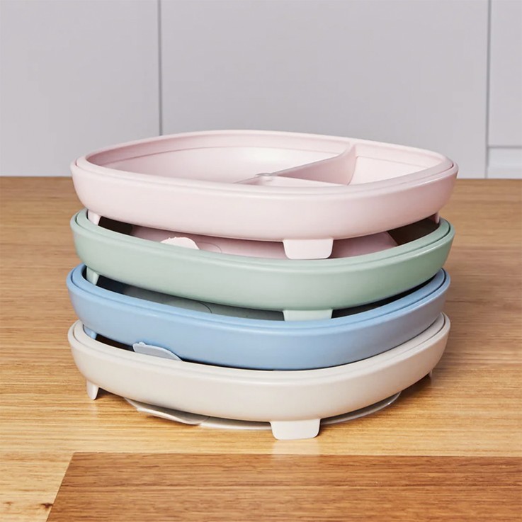 Assiette à ventouse avec compartiments amovibles