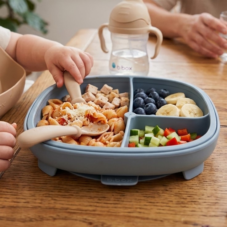 Assiette à ventouse avec compartiments amovibles