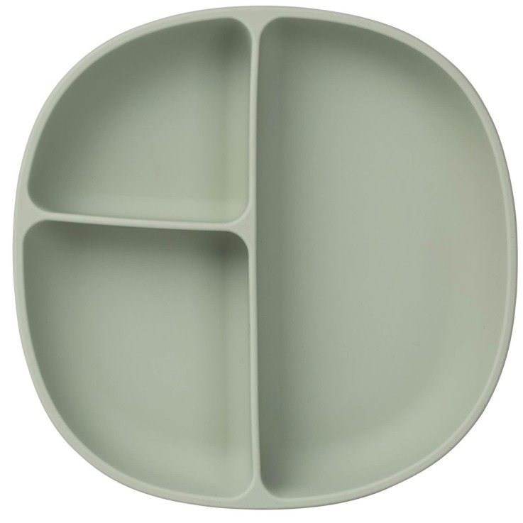 Assiette bébé silicone ventouse avec couvercle
