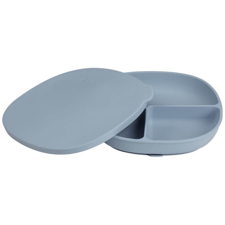 Assiette bébé silicone ventouse avec couvercle