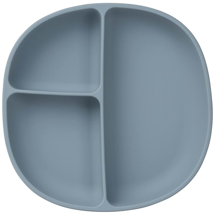 Assiette bébé silicone ventouse avec couvercle