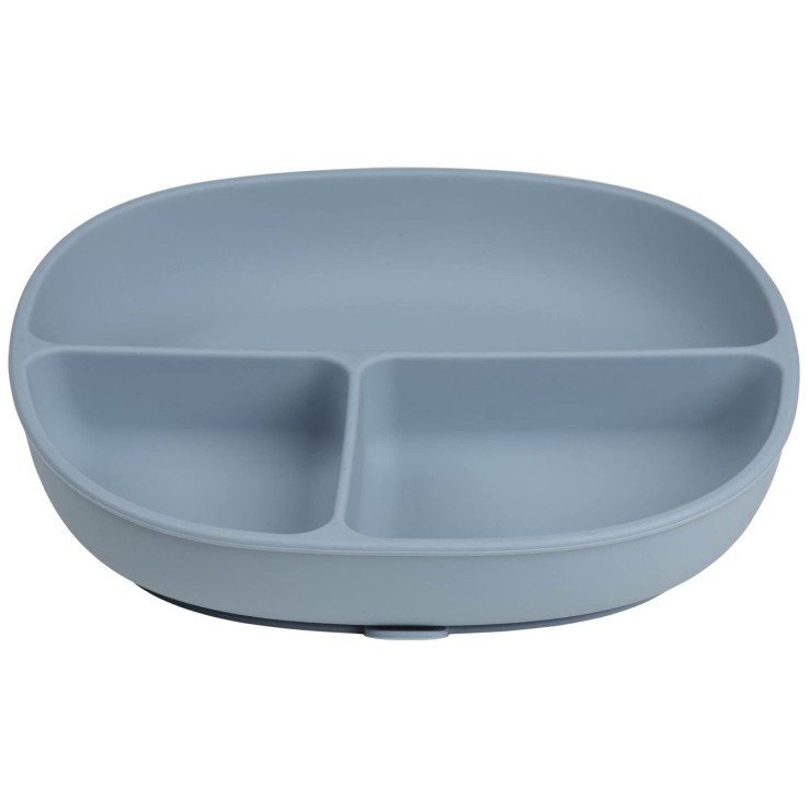 Assiette bébé silicone ventouse avec couvercle
