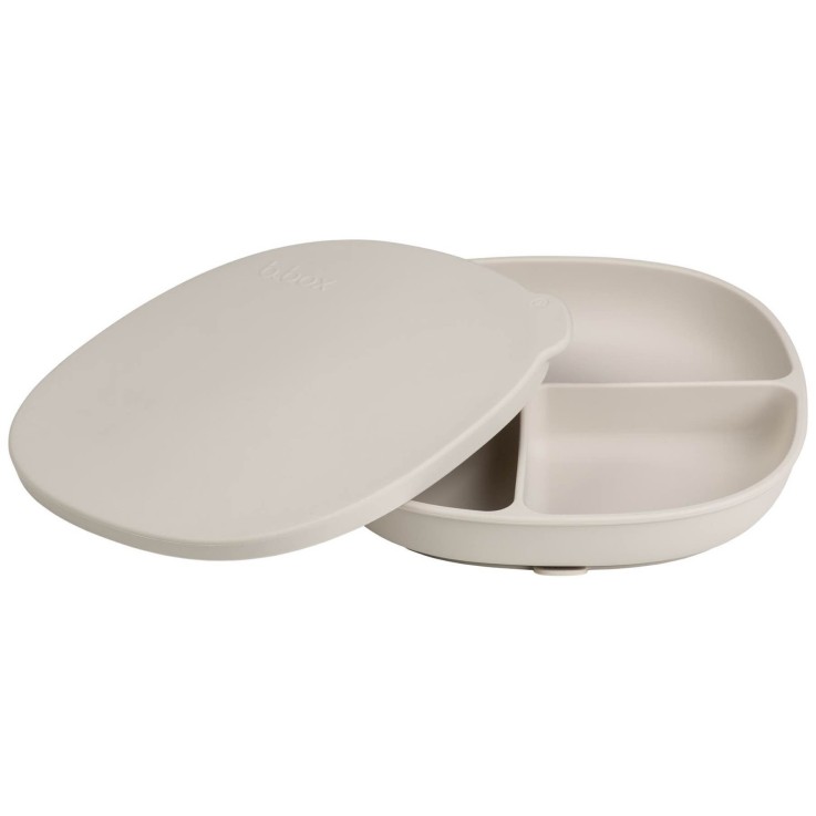 Assiette bébé silicone ventouse avec couvercle