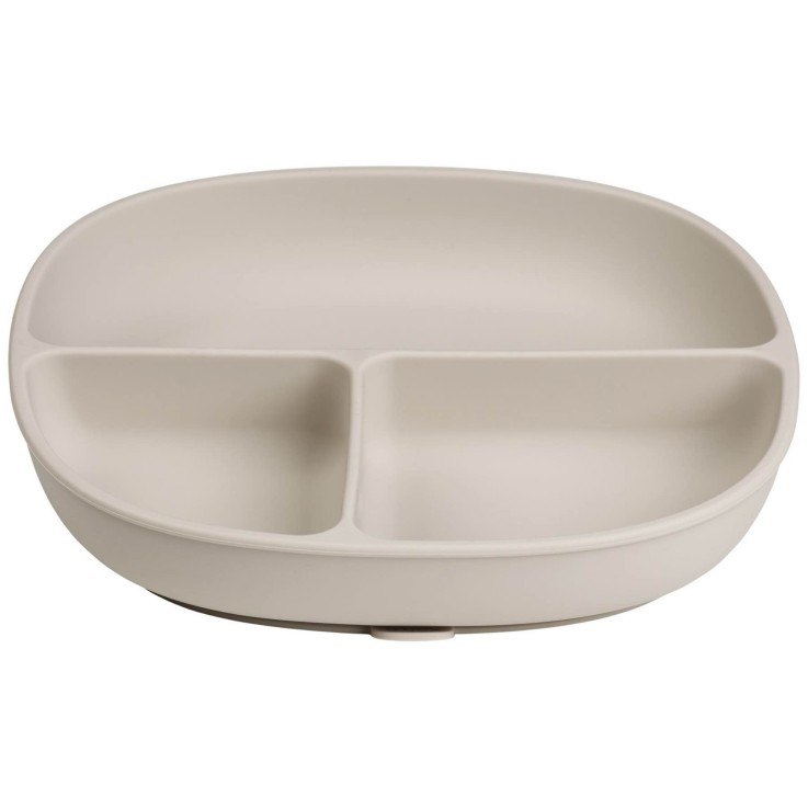 Assiette bébé silicone ventouse avec couvercle