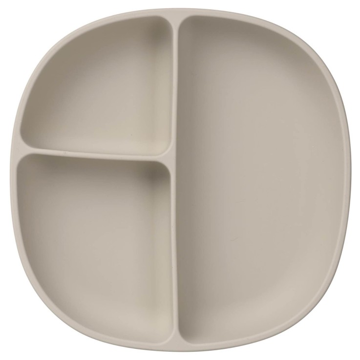 Assiette bébé silicone ventouse avec couvercle