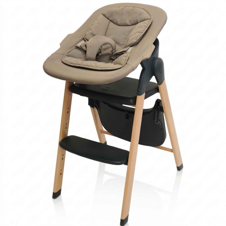 Pack chaise haute et transat évolutif Grow With Me Shady Grey