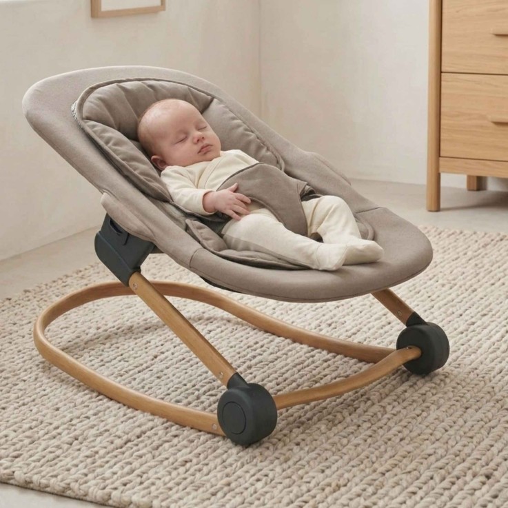 Pack chaise haute et transat évolutif Grow With Me Shady Grey
