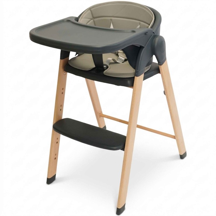 Pack chaise haute et transat évolutif Grow With Me Shady Grey