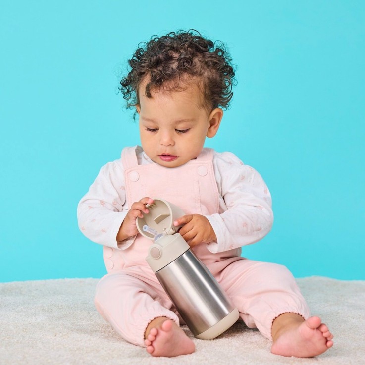 Gourde isotherme enfant en inox avec paille anti-fuite 350ml
