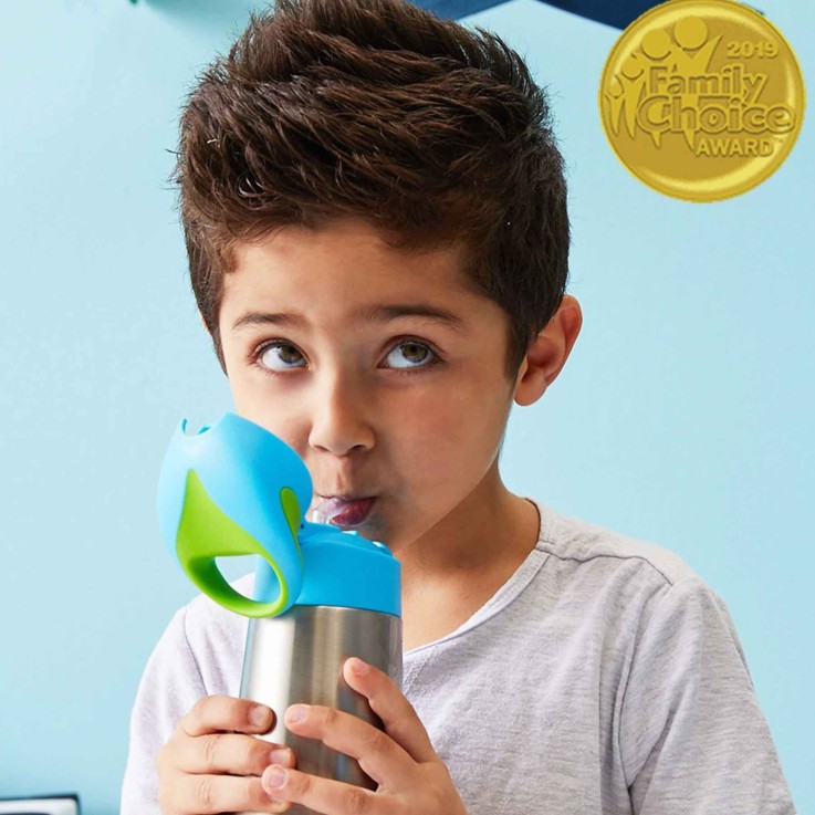 Gourde isotherme enfant en inox avec paille anti-fuite 350ml