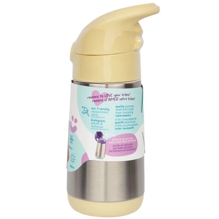Gourde isotherme enfant en inox avec paille anti-fuite 350ml