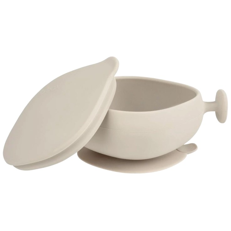 Bol à ventouse en silicone avec couvercle