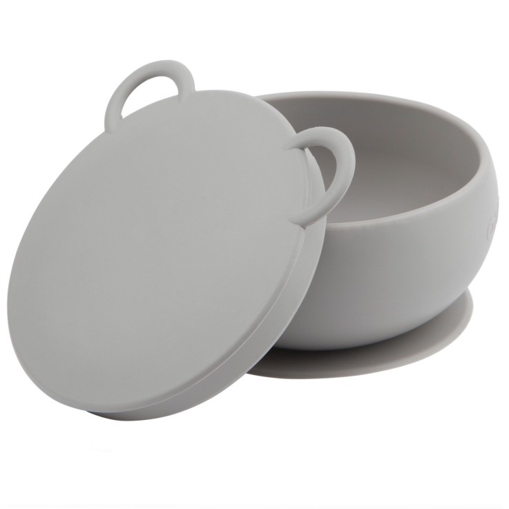 Bol bébé avec ventouse et couvercle en silicone