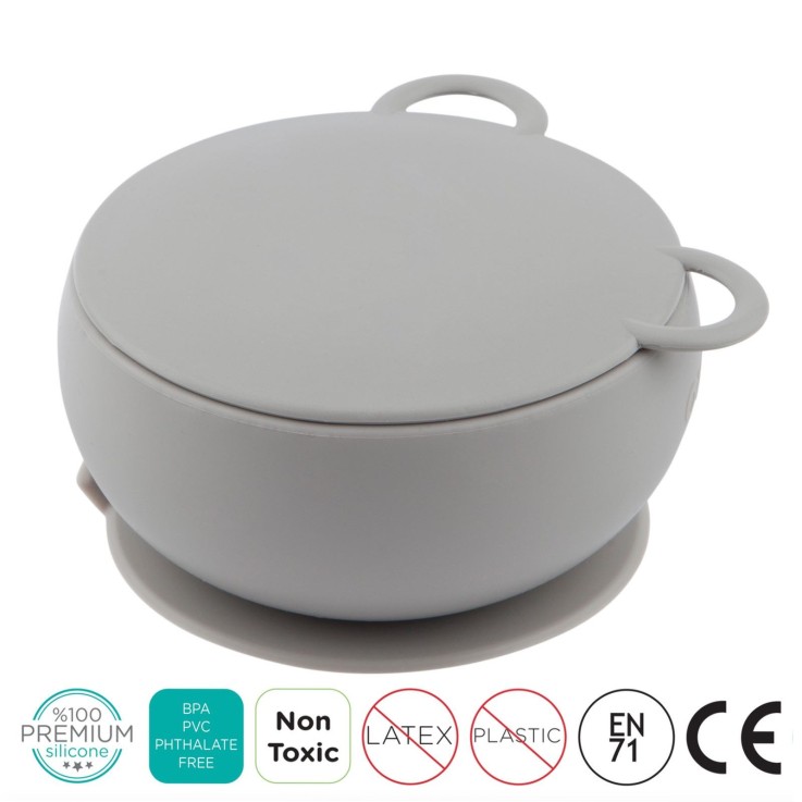 Bol bébé avec ventouse et couvercle en silicone