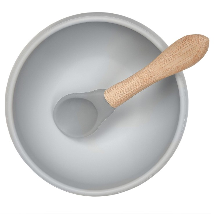 Bol bébé avec ventouse et couvercle en silicone
