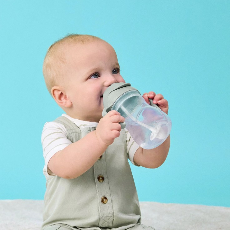 Tasse d'apprentissage bébé à paille lestée anti-fuite