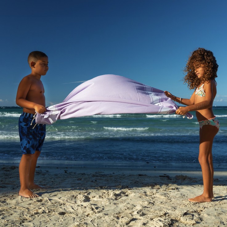 Mini fouta enfant serviette plage coton recyclé 70 x 140 cm Koh Lipe