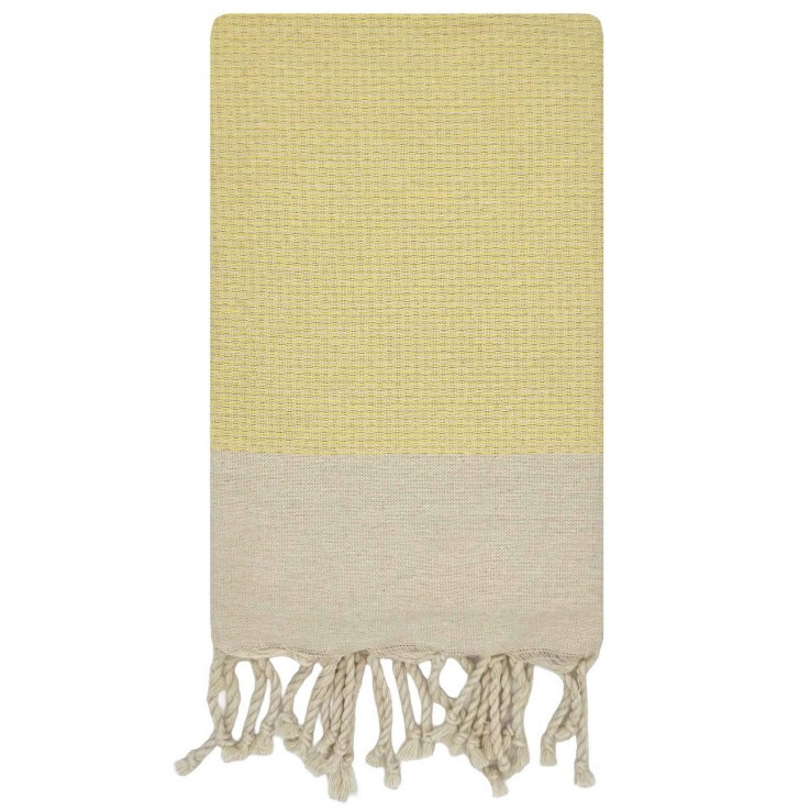 Fouta tunisienne tissage nid d'abeille coton recyclé 1x2 m Ibiza