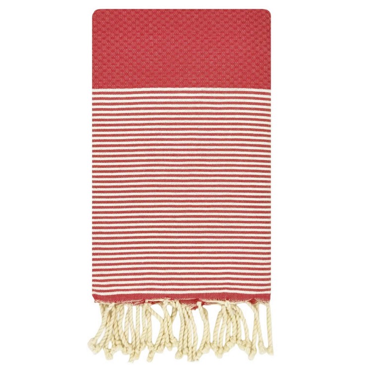 Fouta serviette plage nid d'abeille coton recyclé 1x2 m Seychelles