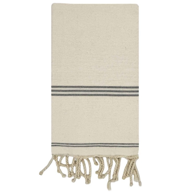 Fouta serviette plage anti sable coton recyclé 1x2 m Mykonos