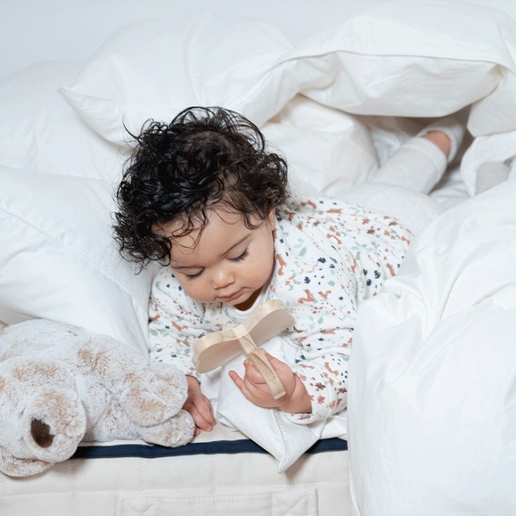 Couette hiver enfant en plume et duvet en Coton Bio