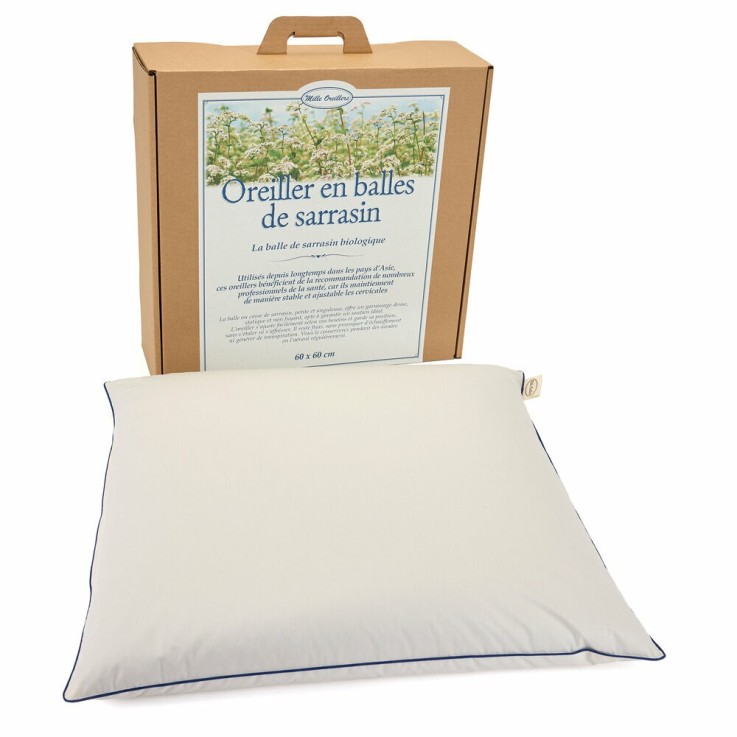 Oreiller en balles de Sarrasin biologique 60 x 60 cm