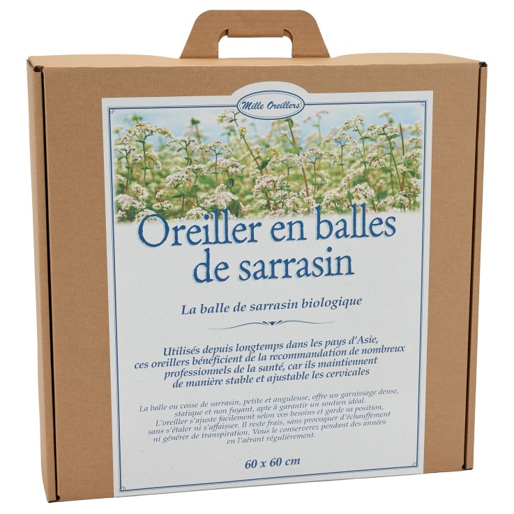 Oreiller en balles de Sarrasin biologique 60 x 60 cm