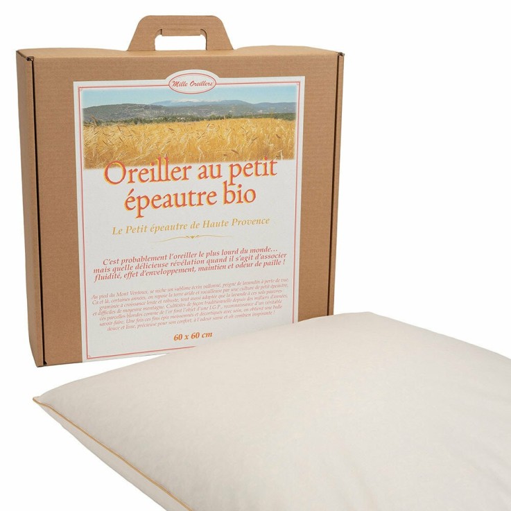 Oreiller au Petit épeautre bio de Provence 60 x 60 cm