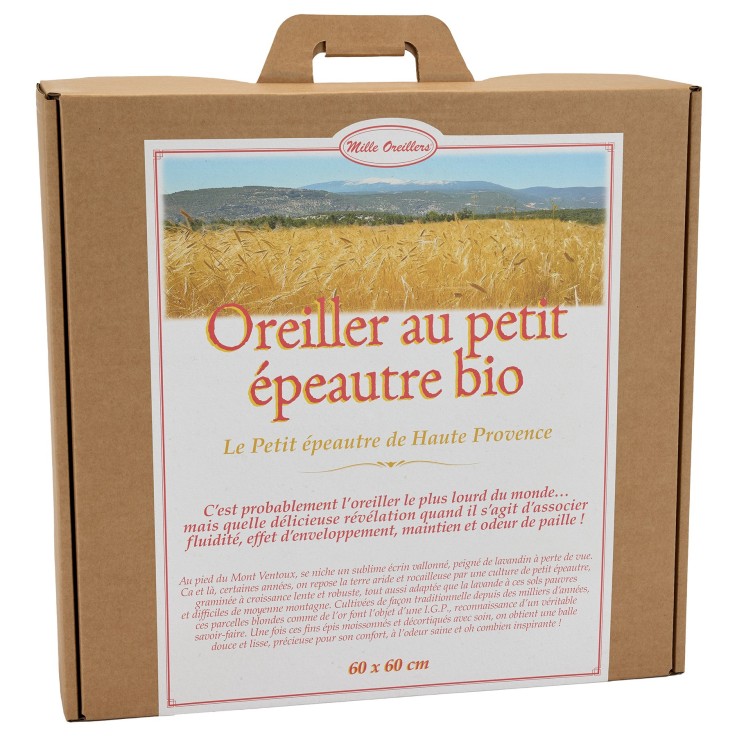 Oreiller au Petit épeautre bio de Provence 60 x 60 cm