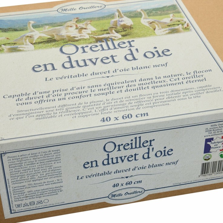 Oreiller en Duvet d'oie souple - 40 x 60 cm