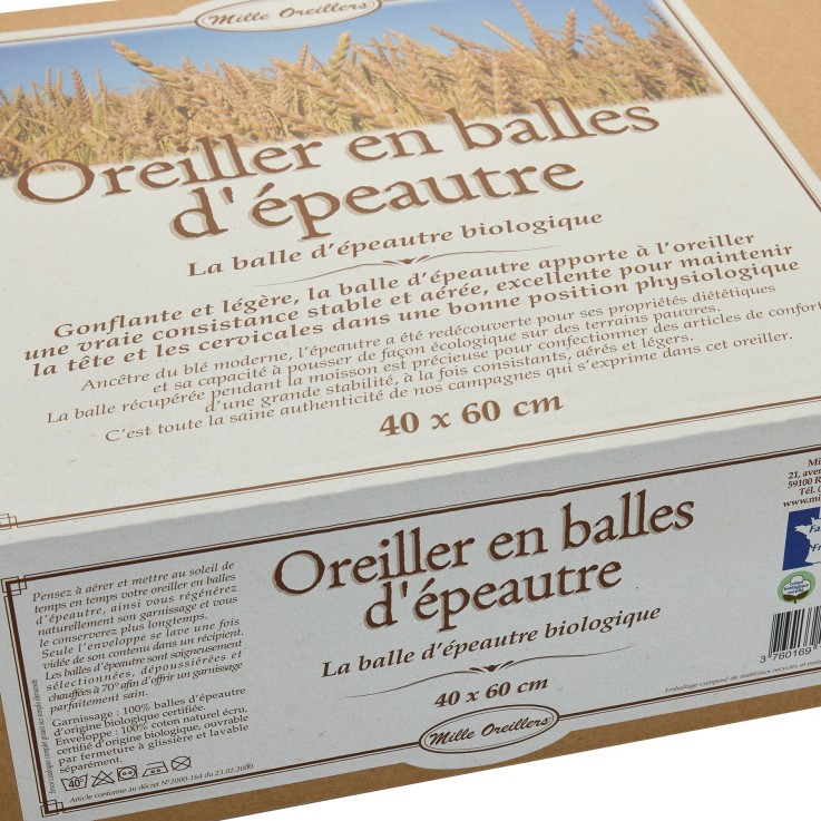 Oreiller Grand Epeautre bio 40 x 60 cm