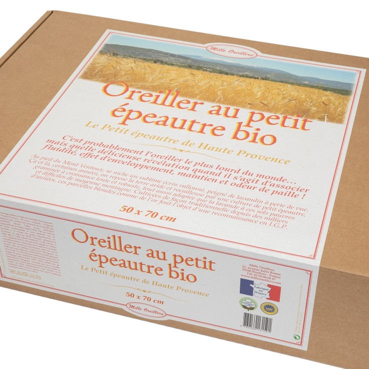 Oreiller au Petit épeautre bio de Haute Provence 50 x 70 cm