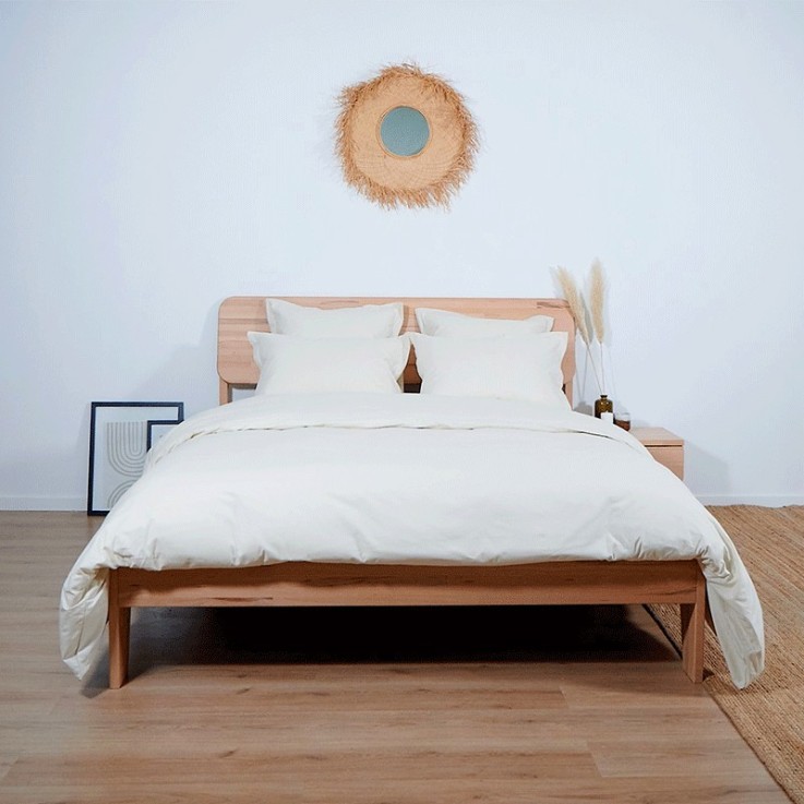 Tête de lit en bois de hêtre pour lit bois Cosme