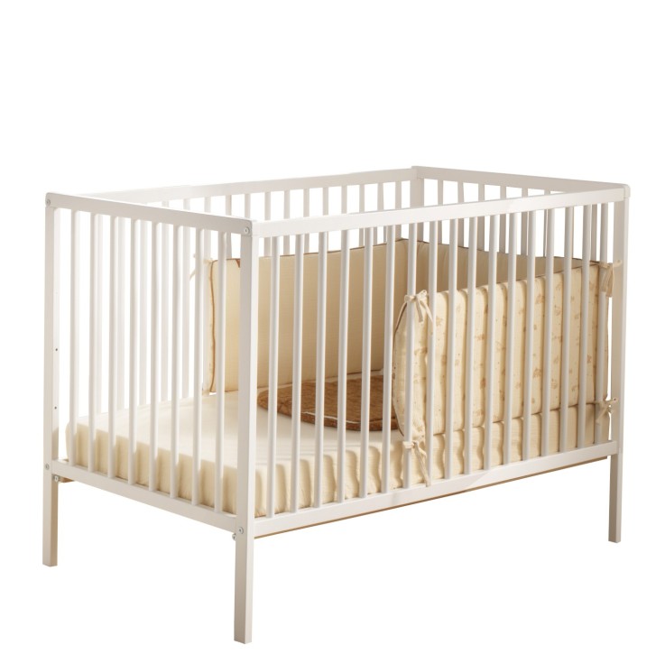 Chambre bébé 3 pièces Angèle, Lit bébé 120x60 à barreaux, Commode à langer, armoire 2 portes