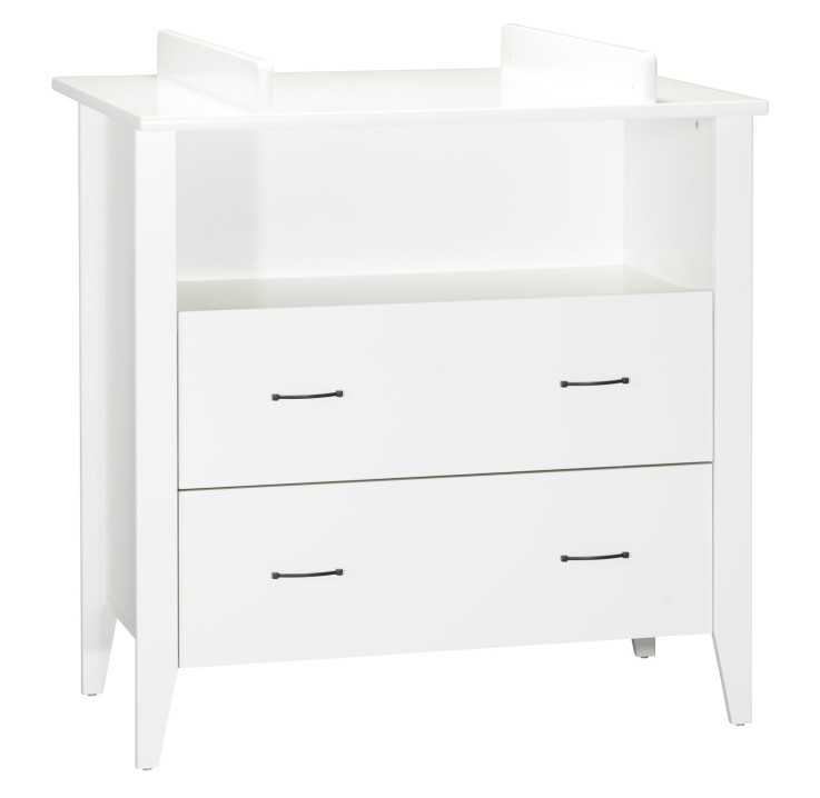 Chambre bébé 3 pièces Angèle, Lit bébé 120x60 à barreaux, Commode à langer, armoire 2 portes