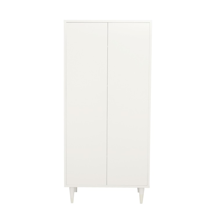 Armoire 2 portes avec étagères et penderie 87x185cm - ouverture push