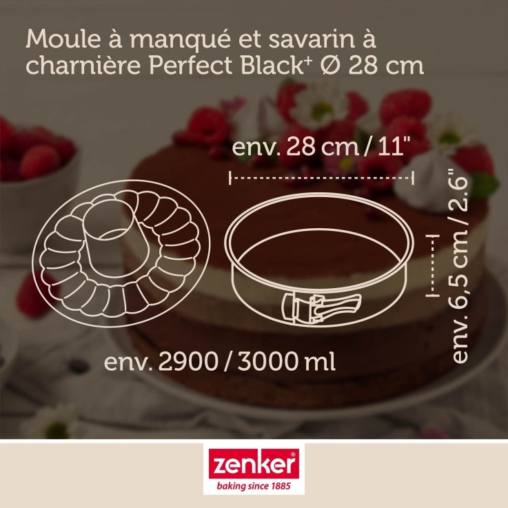Moule à manqué et à savarin double fond 28 cm Zenker PerfectBack+