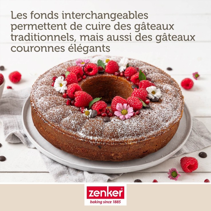 Moule à manqué et à savarin double fond 26 cm Zenker PerfectBack+