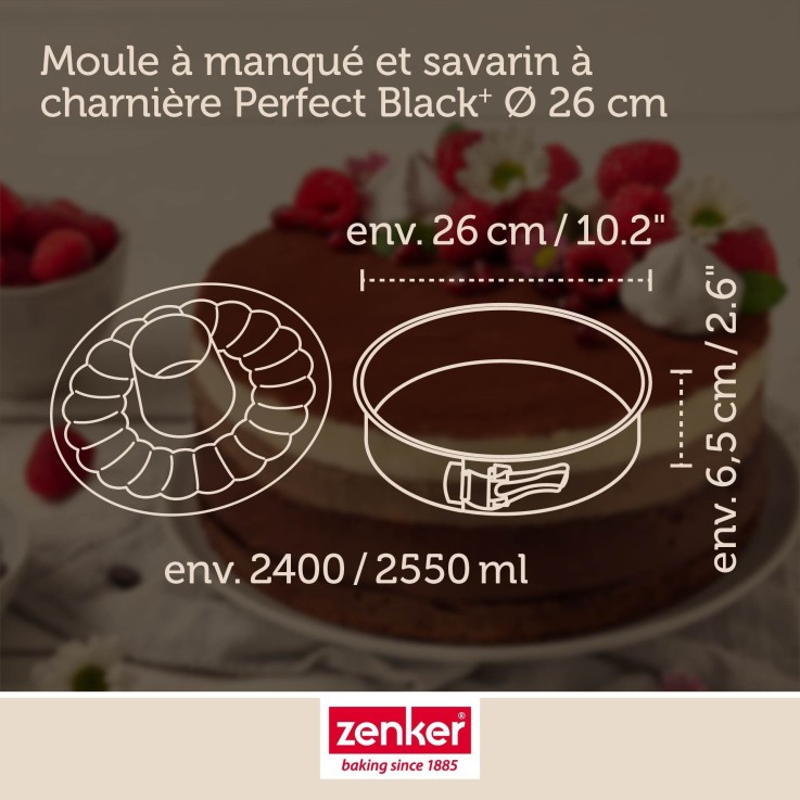 Moule à manqué et à savarin double fond 26 cm Zenker PerfectBack+