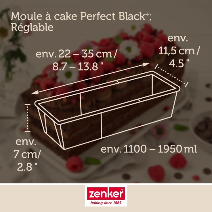 Moule à cake extensible 20 à 35 cm Zenker PerfectBack+