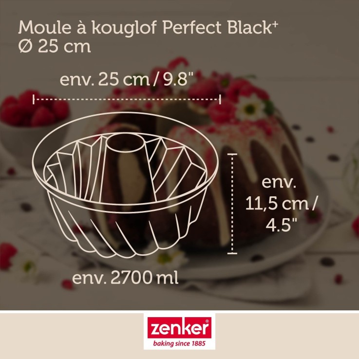 Moule à kouglof 25 cm Zenker PerfectBack+