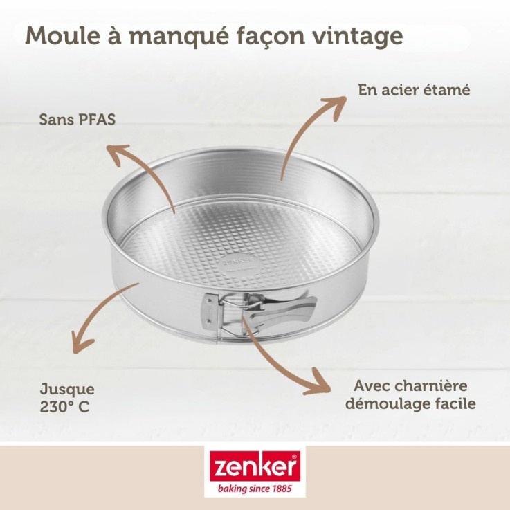 Ensemble de 2 Moules à manqué à charnière 28 cm Zenker Silver