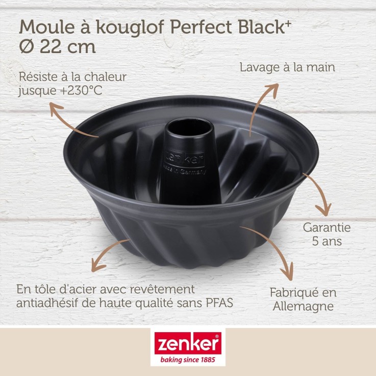 Moule à kouglof 22 cm Zenker PerfectBack+
