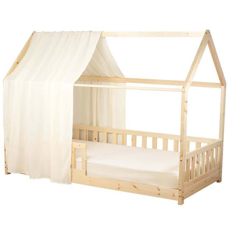 Ciel de lit cabane en gaze de coton
