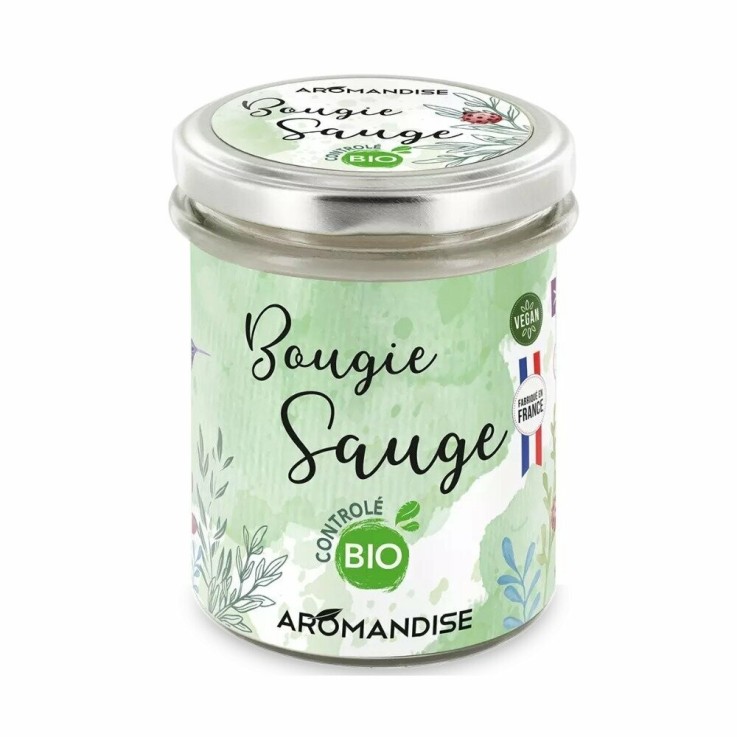 Bougie d'ambiance Sauge Bio 100% végétale - 150g
