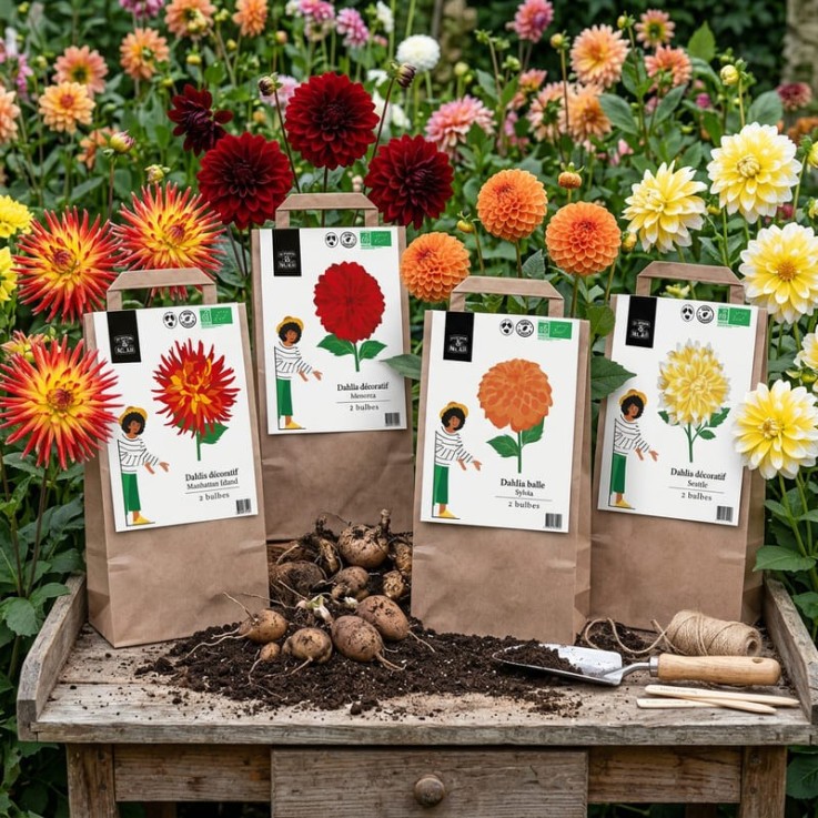 Mélange de tubercules de Dahlias (8 bulbes)