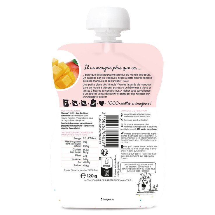 Gourde Repas Bio Mangue - 120 g