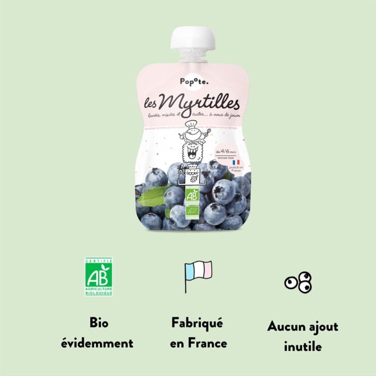Gourde Repas Bio Myrtilles - 120 g