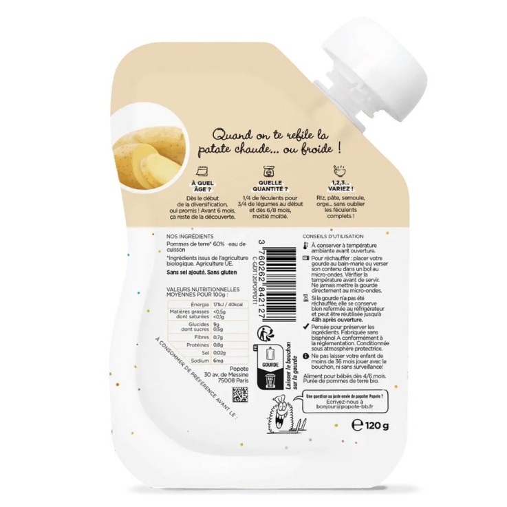 Gourde Repas Bio Pomme de Terre - 120 g